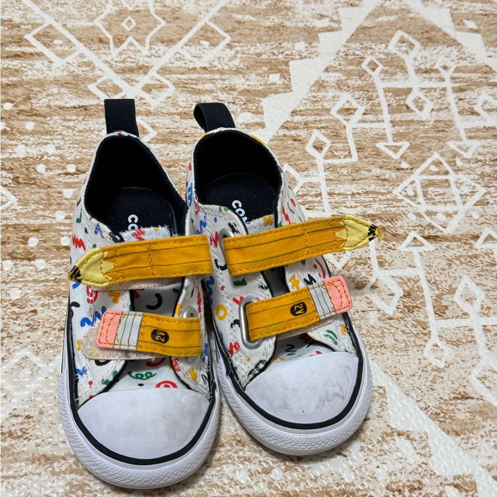 Colorful Kids Sneakers with Yellow and Pink Straps